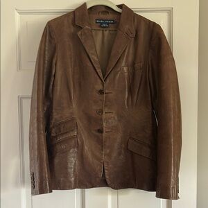 Ralph Lauren Brown Leather Blazer